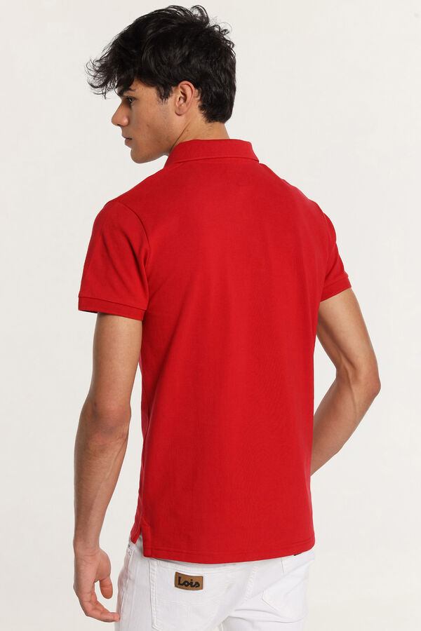 Lois Embroidered logo short sleeve polo shirt red