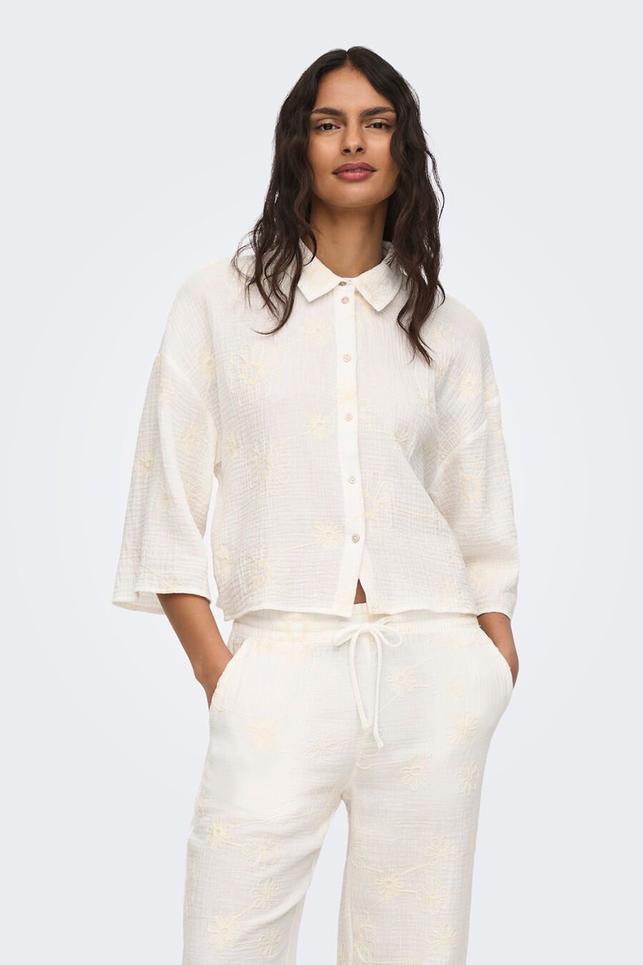 Camisa bordada bambula