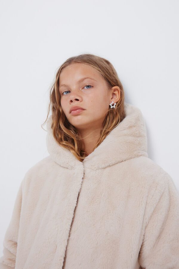 Springfield Kids Devojački krzneni kaput Bež