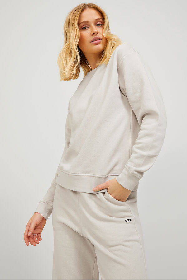 Jack & Jones Sudadera regular cuello redondo gris