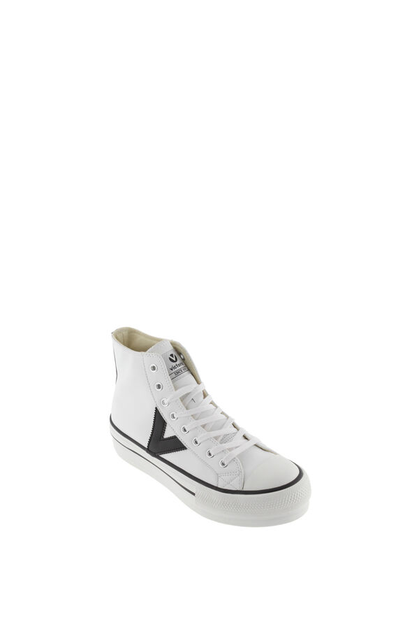 Springfield CONTRAST HIGH-TOP PLATFORM TRAINERS white