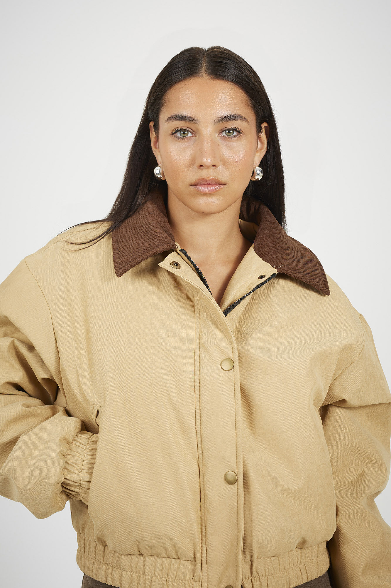 Brave Soul Chaqueta bomber con cuello pana