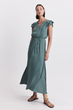 Springfield Fluid satin-finish long dress