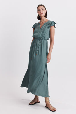 Vestido largo satén fluido
