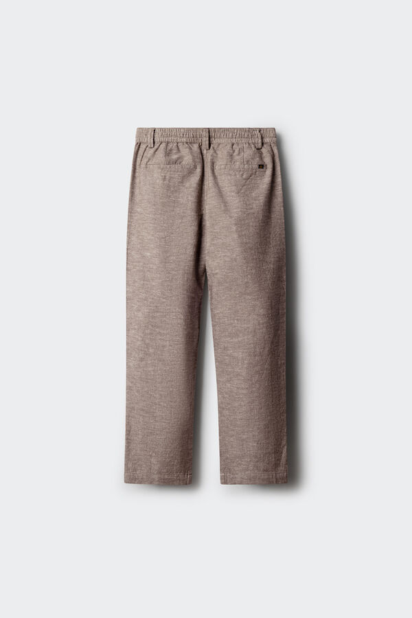 Springfield Kids Dečije lanene pantalone Braon