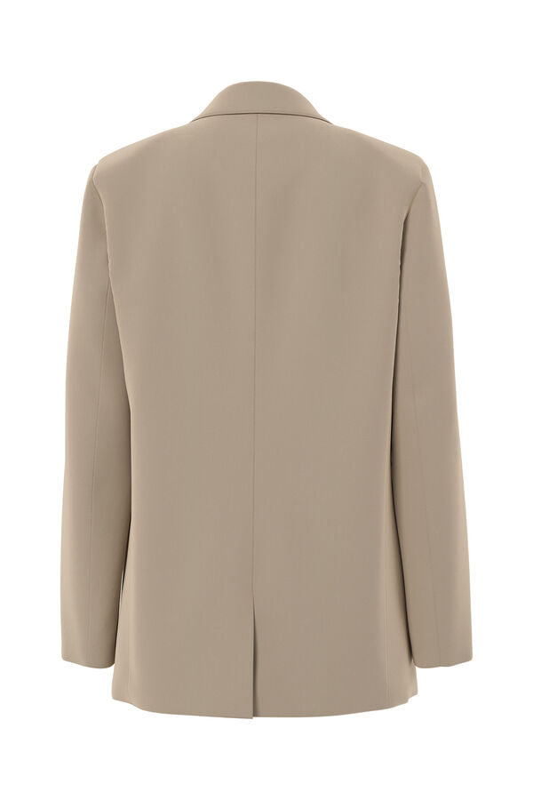 Pieces Blazer oversize sin botones beige