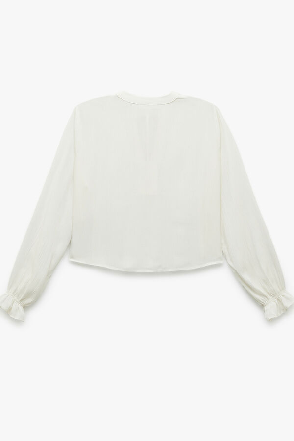 Koton Blusa de brocado blanco