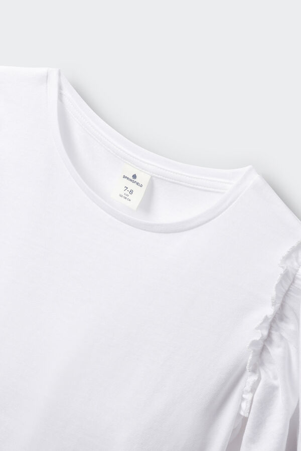 Springfield Kids Majica kratkih rukava sa karnerima za devojčice Bež