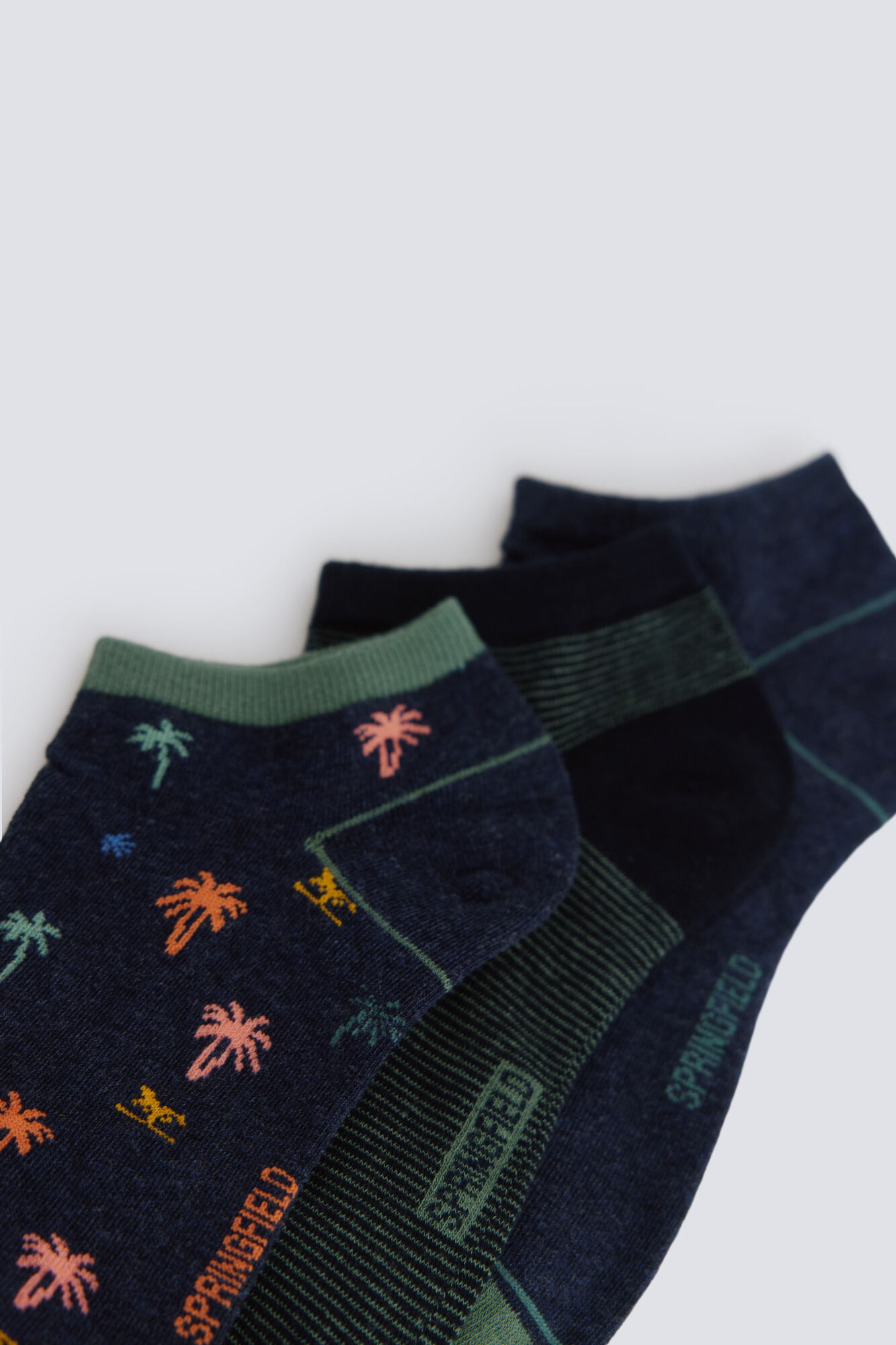 Springfield 3-pack palm tree print ankle socks