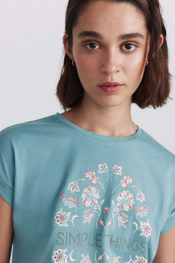 Springfield Cotton graphic T-shirt green