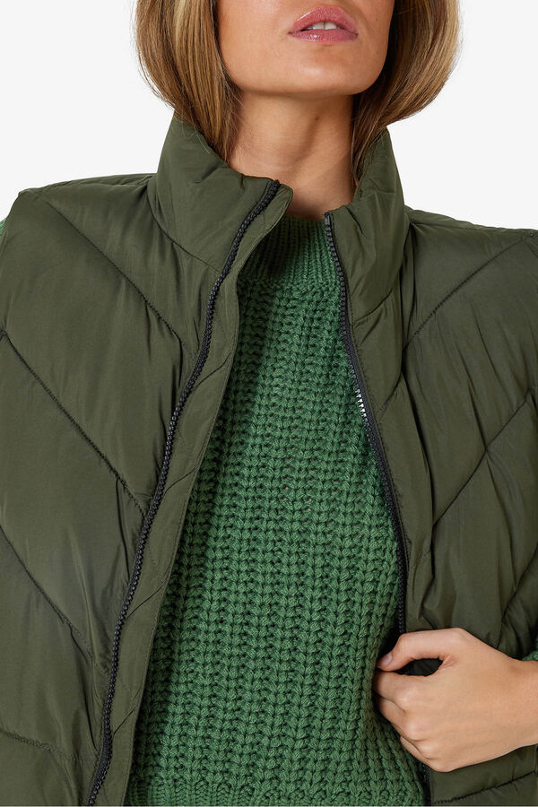 Noisy May Chaleco largo acolchado verde