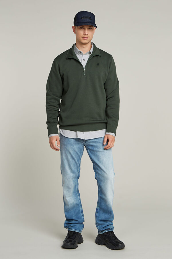 G-STAR Sweatshirt com fecho de fecho-&eacute;clair no gola cinzento