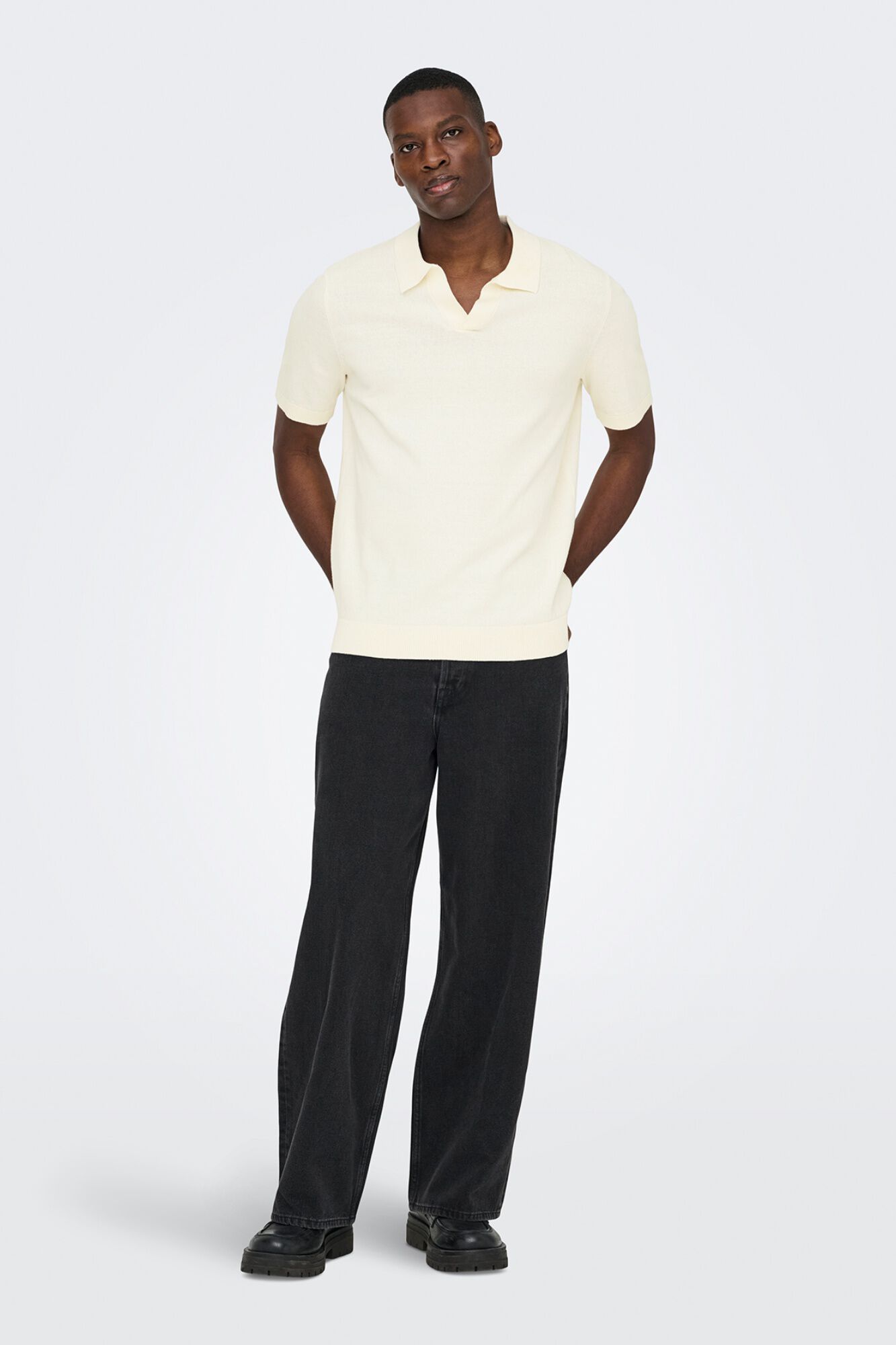 Only & Sons Strick-Poloshirt kurz&auml;rmelig