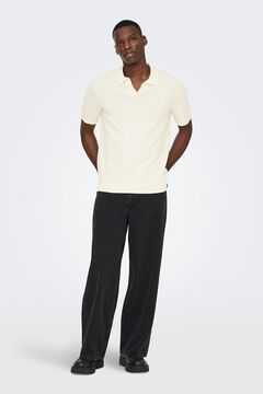 Only & Sons Strick-Poloshirt kurz&auml;rmelig