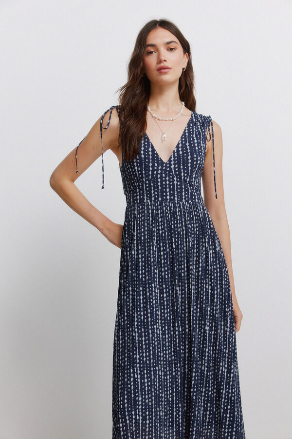 Springfield Gathered shoulder strap dress blue