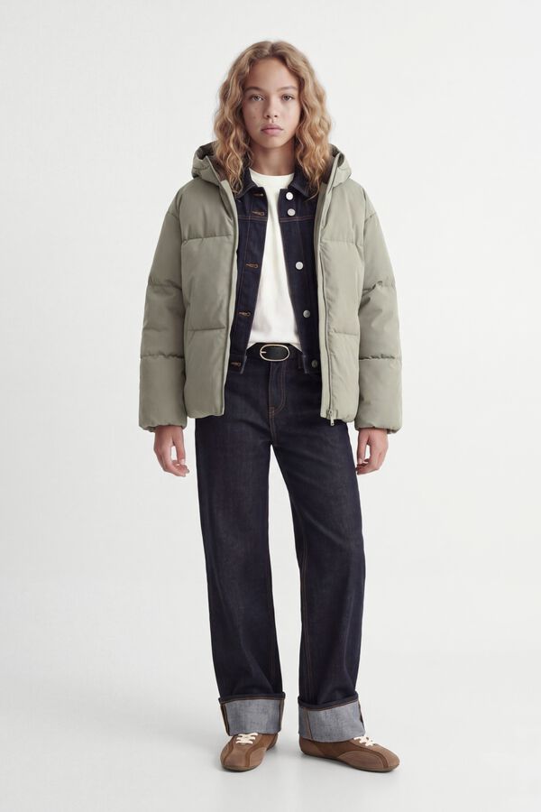 Jack & Jones Girl Puffer jacket with hood grey