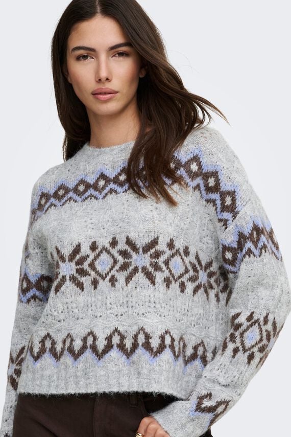 Jersey jacquard cuello redondo