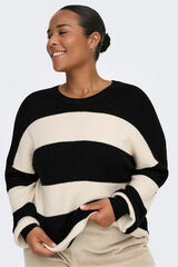 Only Carmakoma Jersey de rayas talla grande negro