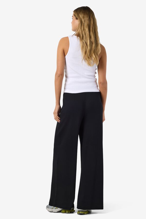 Noisy May Pantal&oacute;n wide leg de punto canal&eacute; negro