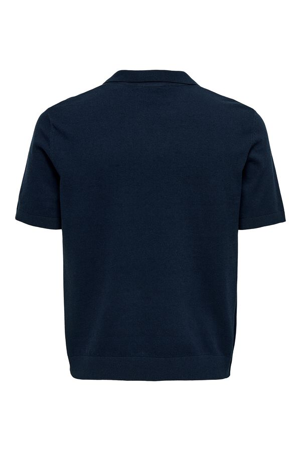 Only & Sons Polo de punto manga corta azul