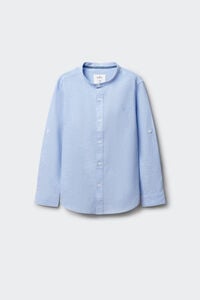 Springfield Kids Camisa de linho &agrave;s riscas gola mao para menino