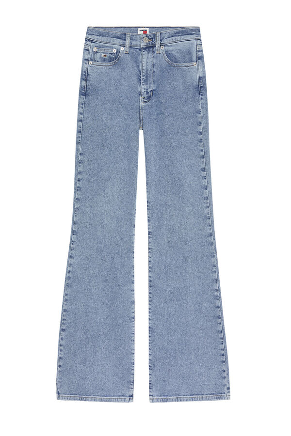 Springfield Calça jeans feminina de cintura alta Tommy Jeans azulado