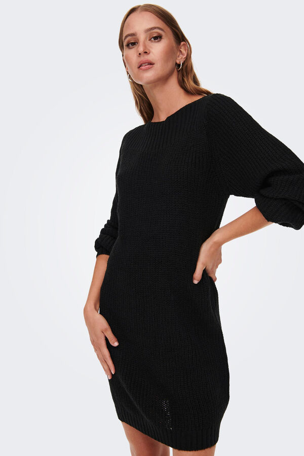 Springfield Short jersey-knit dress crna