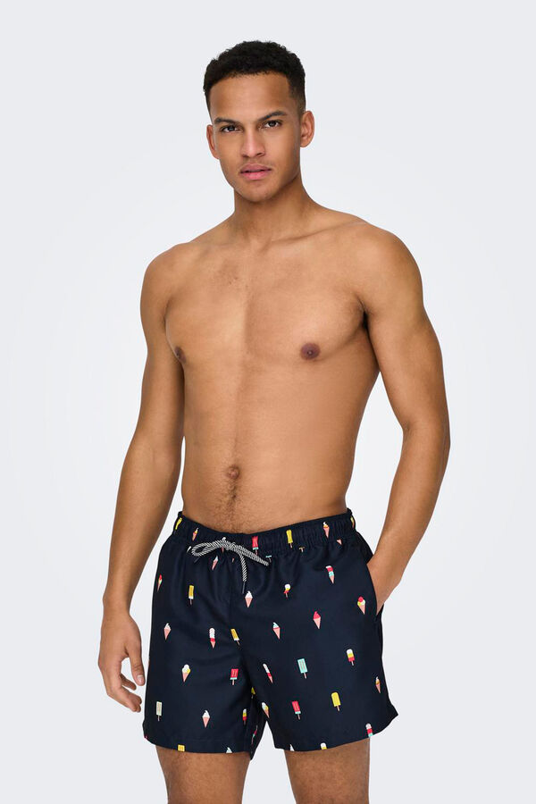 Springfield Printed swim shorts  navy