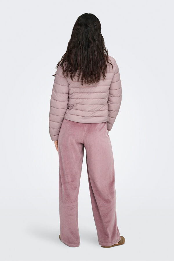 Only Quilted jacket with zip fastening pink