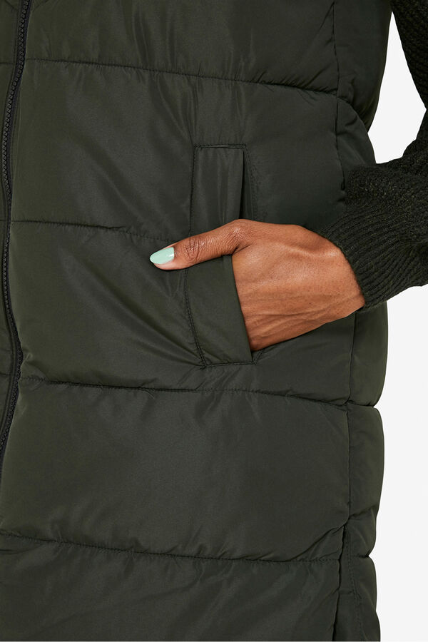 Noisy May Chaleco largo acolchado negro