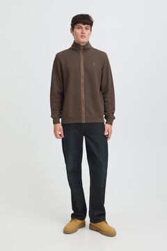 Blend High neck zip fastening sweatshirt