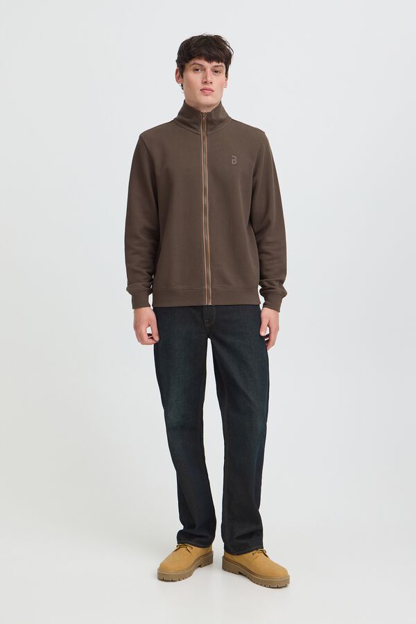 Blend High neck zip fastening sweatshirt nude