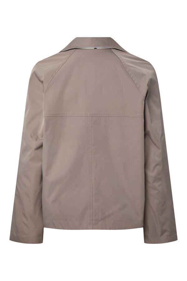 Pieces Trench curto revers&iacute;vel castanho