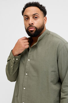 Jack & Jones PLUS Camisa manga larga popel&iacute;n fino