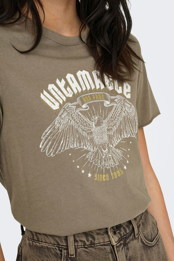 Only Printed short sleeve T-shirt grey