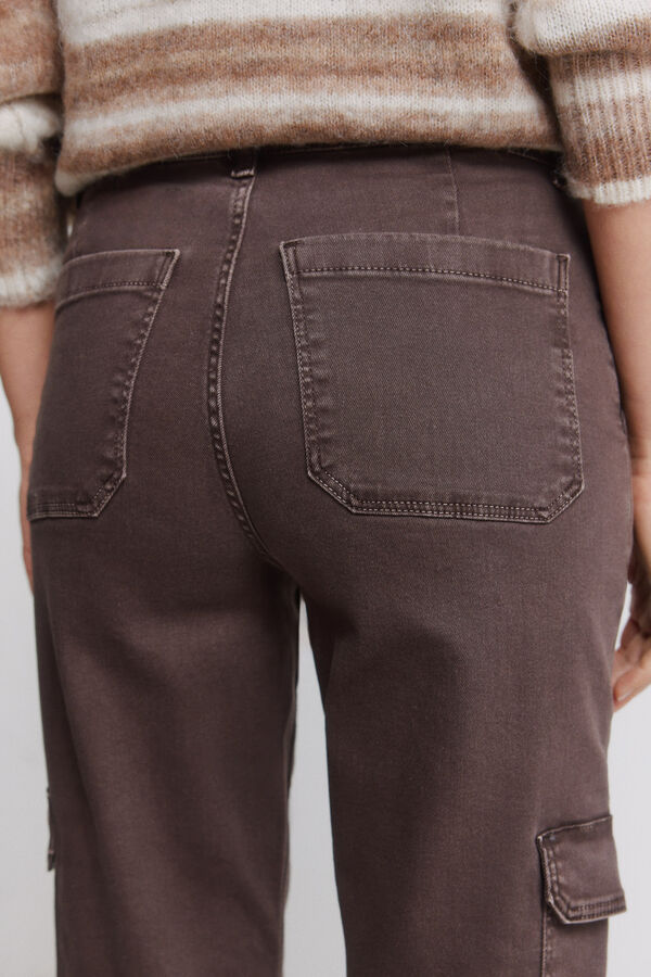 Springfield Cotton cargo trousers maro