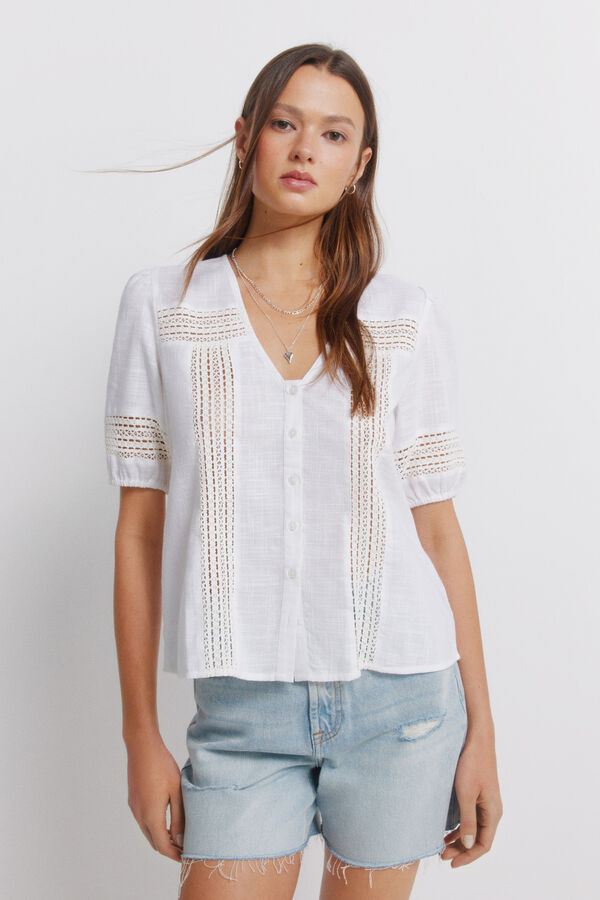 Springfield Lace short sleeve shirt brown