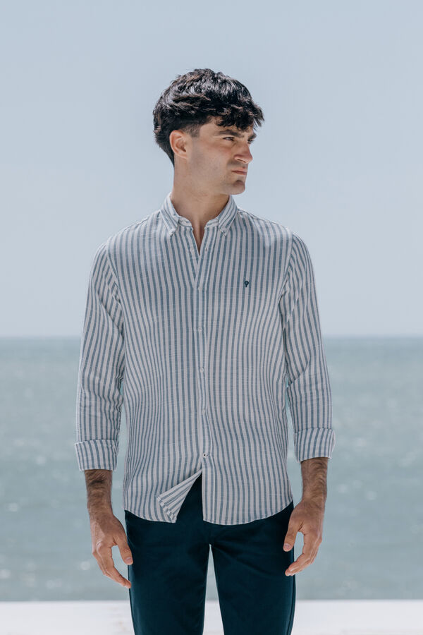 Celopman Striped plaid shirt k&eacute;k