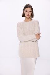 Springfield Long braided sweater brown