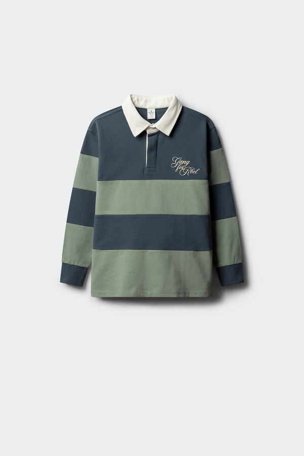 Springfield Kids Boy's long sleeve polo shirt Zelena