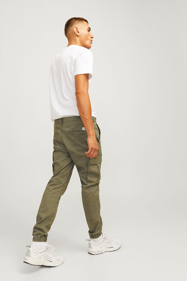 JJ REBEL Pantal&oacute;n cargo slim fit verde