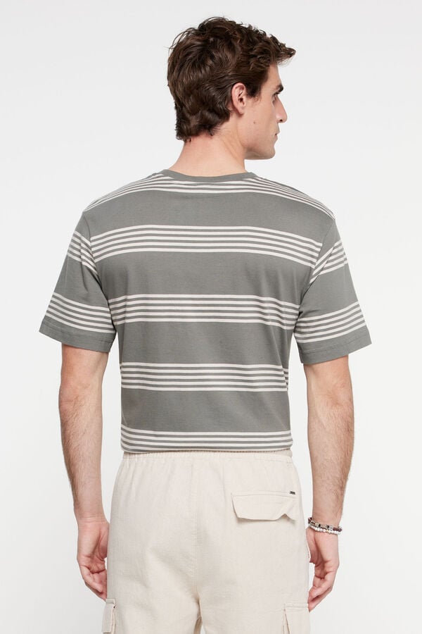 Springfield Camiseta estampado rayas gris medio