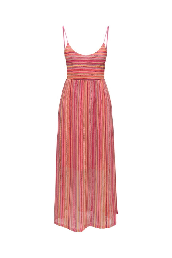 Only Vestido largo cuello en V fucsia
