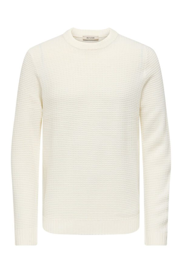 Only & Sons Camisola de gola redonda branco