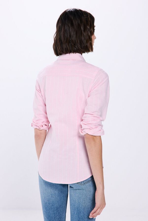 Springfield Camisa Oxford semientallada rosa