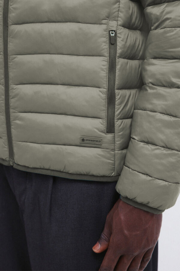 Springfield Hooded puffer jacket green