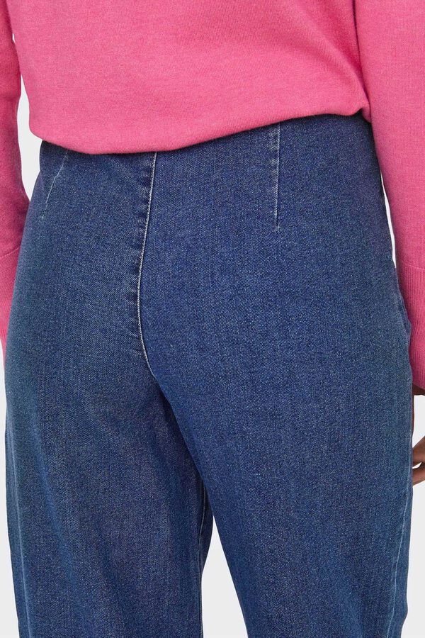 Springfield High-rise wide-leg jeans plava