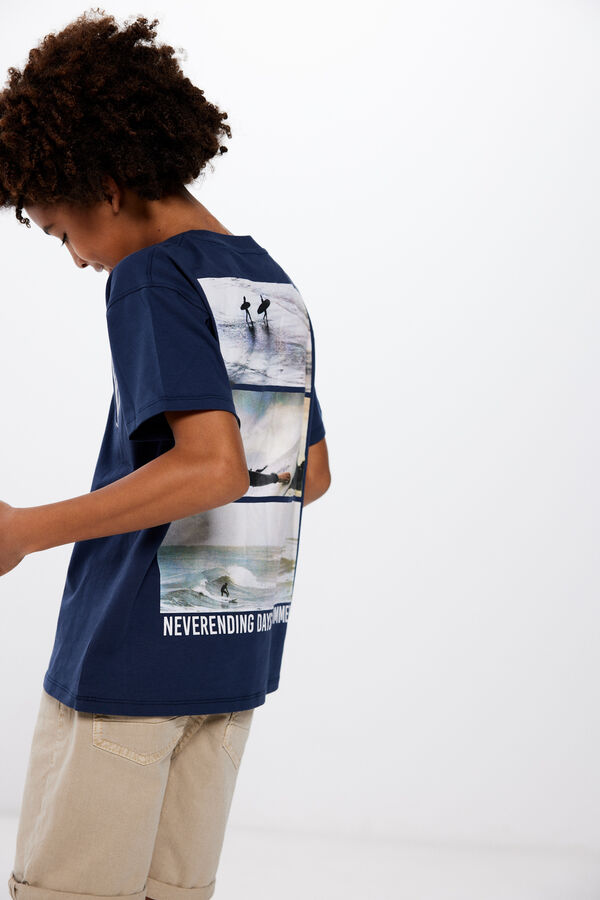 Springfield Camiseta "Surf vibes" niño azul oscuro
