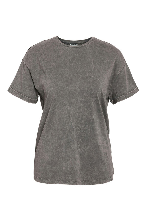 Noisy May Linen look T-shirt grey