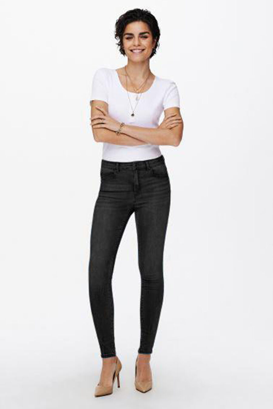 Jeans Skinny Tiro Alto